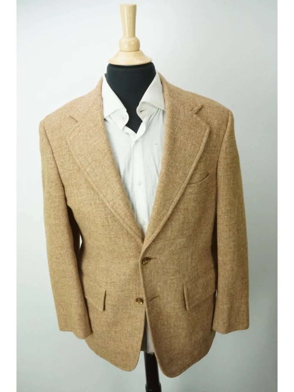 Harris Tweed 1975 Custom Brown Woven Sport Coat Jacket Sz 38R - Picture 3 of 8